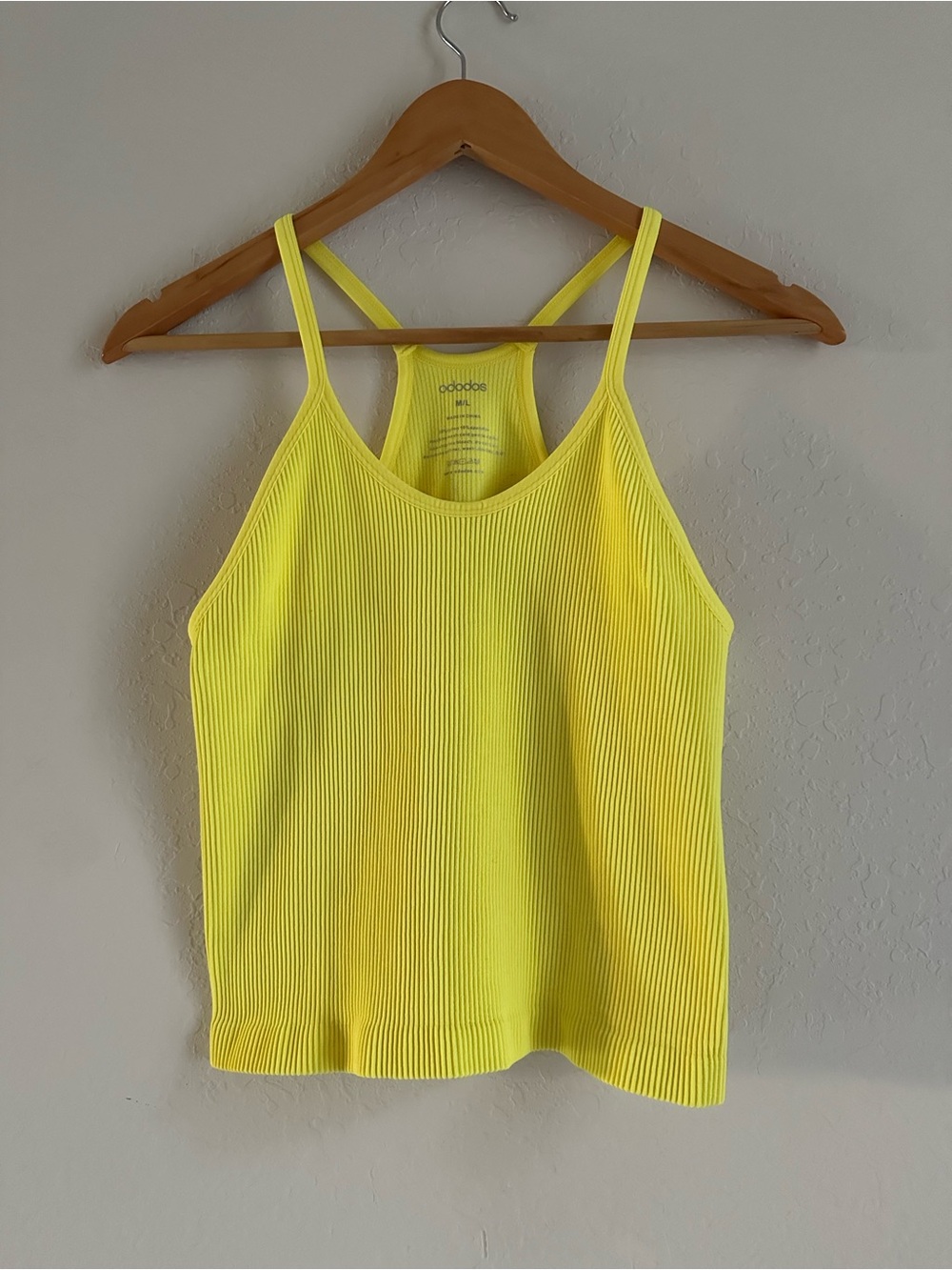 Yellow Ribbed Tank Top - Women's Sleeveless Camisole